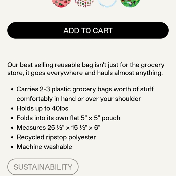 EUC Baggu Cinnamoroll standard sz reusable shopping bag. Please review photos. - Picture 4 of 4